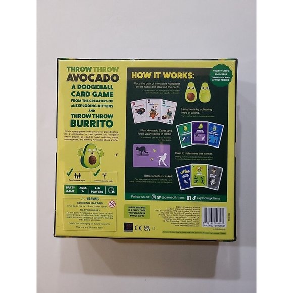 Throw Throw Avocado Game Fun Board Card Game - Picture 3 of 3